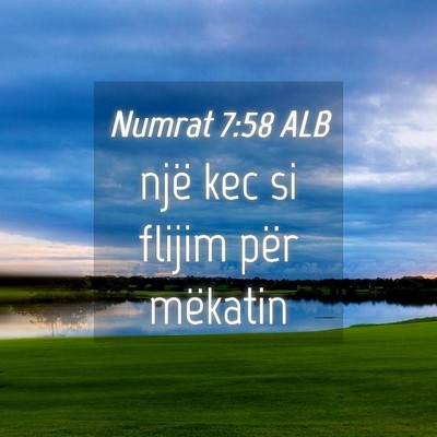 Picture 04 - Numrat 7:58 ALB - një kec si flijim për - Bible Verse Picture