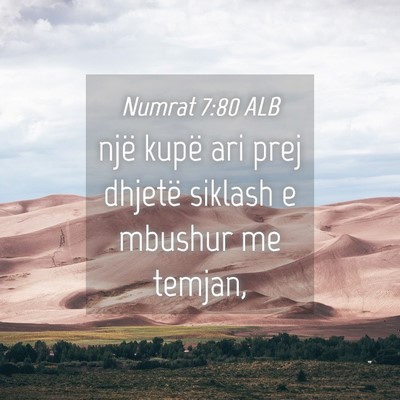 Picture 04 - Numrat 7:80 ALB - një kupë ari prej dhjetë siklash e mbushur me - Bible Verse Picture