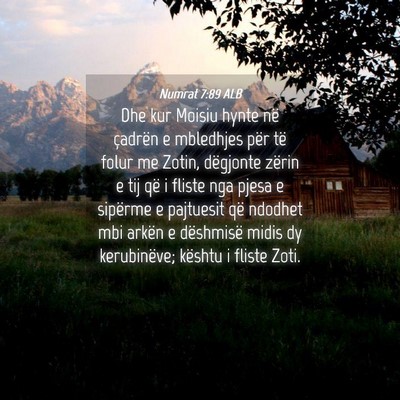 Picture 04 - Numrat 7:89 ALB - Dhe kur Moisiu hynte në çadrën e mbledhjes - Bible Verse Picture