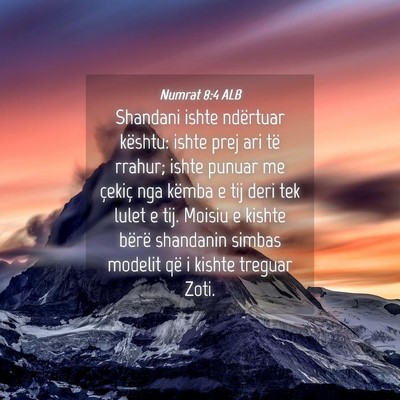 Picture 04 - Numrat 8:4 ALB - Shandani ishte ndërtuar kështu: ishte prej ari - Bible Verse Picture