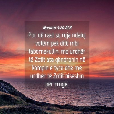 Picture 04 - Numrat 9:20 ALB - Por në rast se reja ndalej vetëm pak ditë mbi - Bible Verse Picture