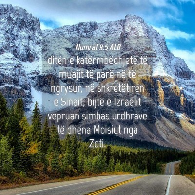 Picture 04 - Numrat 9:5 ALB - ditën e katërmbëdhjetë të muajit të parë - Bible Verse Picture