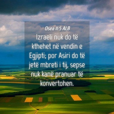 Picture 04 - Osea 11:5 ALB - Izraeli nuk do të kthehet në vendin e Egjipti; - Bible Verse Picture