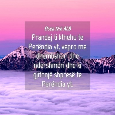 Picture 04 - Osea 12:6 ALB - Prandaj ti kthehu te Perëndia yt, vepro me - Bible Verse Picture