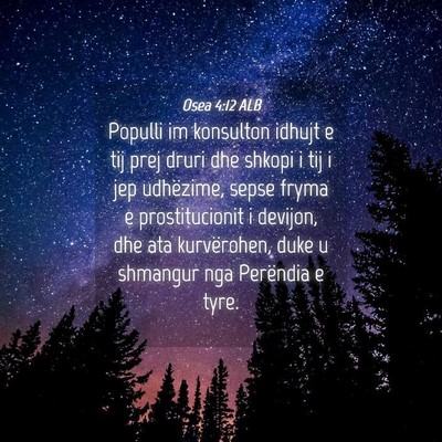 Picture 04 - Osea 4:12 ALB - Populli im konsulton idhujt e tij prej druri dhe - Bible Verse Picture