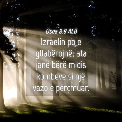 Picture 04 - Osea 8:8 ALB - Izraelin po e gllabërojnë; ata janë bërë - Bible Verse Picture