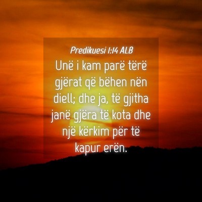 Picture 04 - Predikuesi 1:14 ALB - Unë i kam parë tërë gjërat që bëhen nën - Bible Verse Picture
