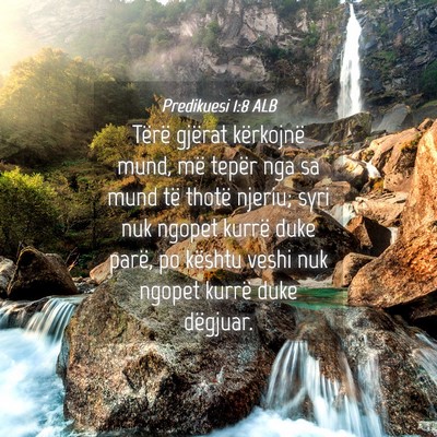 Picture 04 - Predikuesi 1:8 ALB - Tërë gjërat kërkojnë mund, më tepër nga sa - Bible Verse Picture