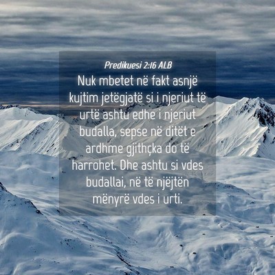 Picture 04 - Predikuesi 2:16 ALB - Nuk mbetet në fakt asnjë kujtim jetëgjatë si - Bible Verse Picture