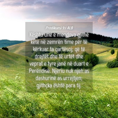 Picture 04 - Predikuesi 9:1 ALB - Kështu unë e mendova gjithë këtë në zemrën - Bible Verse Picture