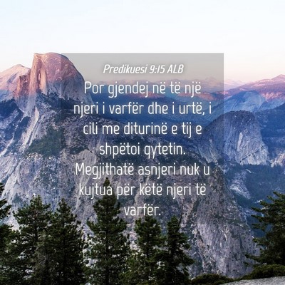 Picture 04 - Predikuesi 9:15 ALB - Por gjendej në të një njeri i varfër dhe i - Bible Verse Picture