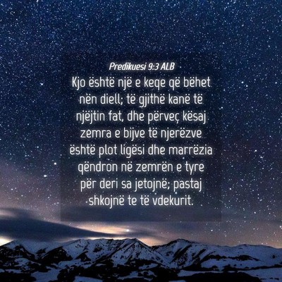 Picture 04 - Predikuesi 9:3 ALB - Kjo është një e keqe që bëhet nën diell; - Bible Verse Picture