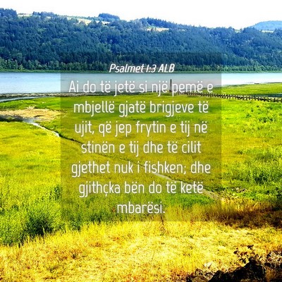 Picture 04 - Psalmet 1:3 ALB - Ai do të jetë si një pemë e mbjellë gjatë - Bible Verse Picture