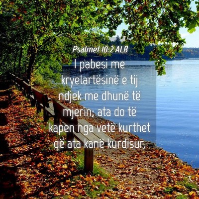 Picture 04 - Psalmet 10:2 ALB - I pabesi me kryelartësinë e tij ndjek me dhunë - Bible Verse Picture