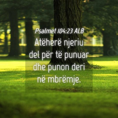Picture 04 - Psalmet 104:23 ALB - Atëherë njeriu del për të punuar dhe punon - Bible Verse Picture