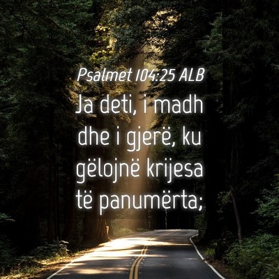 Picture 04 - Psalmet 104:25 ALB - Ja deti, i madh dhe i gjerë, ku gëlojnë - Bible Verse Picture