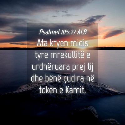 Picture 04 - Psalmet 105:27 ALB - Ata kryen midis tyre mrekullitë e urdhëruara - Bible Verse Picture