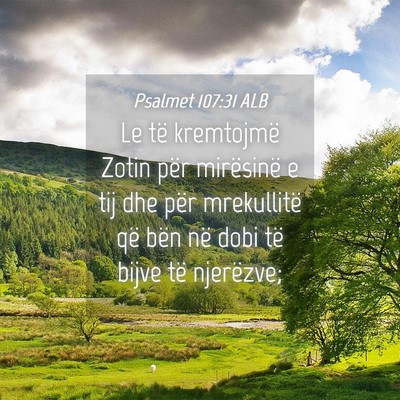 Picture 04 - Psalmet 107:31 ALB - Le të kremtojmë Zotin për mirësinë e tij dhe - Bible Verse Picture