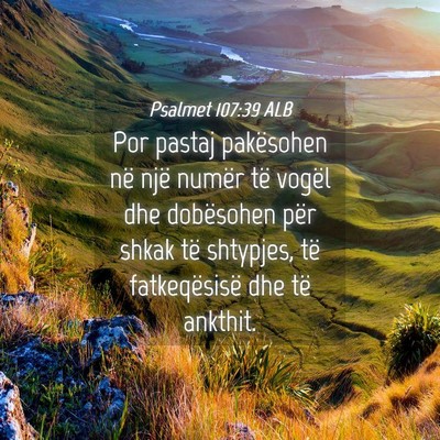 Picture 04 - Psalmet 107:39 ALB - Por pastaj pakësohen në një numër të vogël - Bible Verse Picture