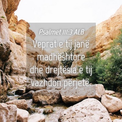 Picture 04 - Psalmet 111:3 ALB - Veprat e tij janë madhështore dhe drejtësia e - Bible Verse Picture