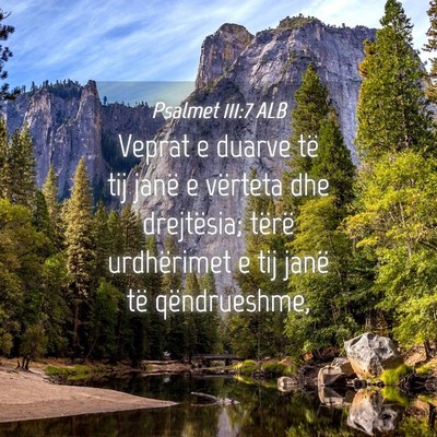 Picture 04 - Psalmet 111:7 ALB - Veprat e duarve të tij janë e vërteta dhe - Bible Verse Picture