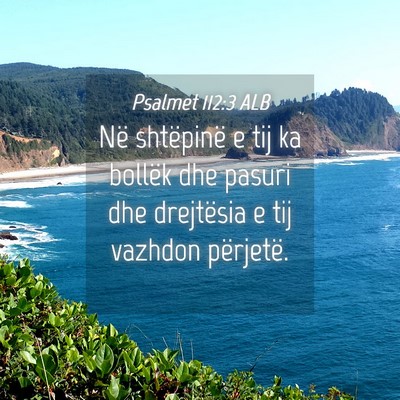 Picture 04 - Psalmet 112:3 ALB - Në shtëpinë e tij ka bollëk dhe pasuri dhe - Bible Verse Picture
