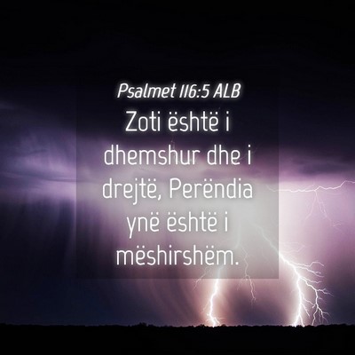 Picture 04 - Psalmet 116:5 ALB - Zoti është i dhemshur dhe i drejtë, Perëndia - Bible Verse Picture