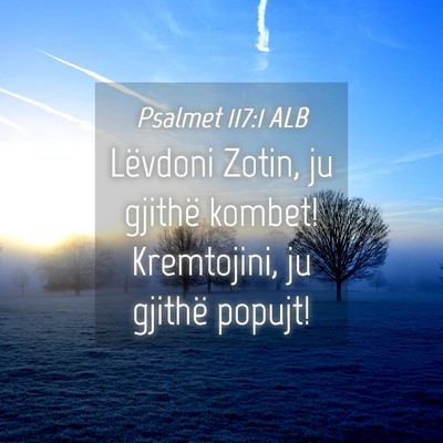 Picture 04 - Psalmet 117:1 ALB - Lëvdoni Zotin, ju gjithë kombet! Kremtojini, ju - Bible Verse Picture