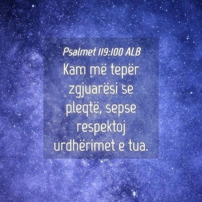 Picture 04 - Psalmet 119:100 ALB - Kam më tepër zgjuarësi se pleqtë, sepse - Bible Verse Picture