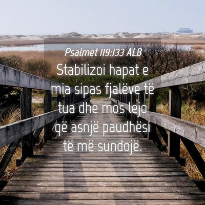 Picture 04 - Psalmet 119:133 ALB - Stabilizoi hapat e mia sipas fjalëve të tua dhe - Bible Verse Picture