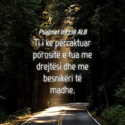 Picture 04 - Psalmet 119:138 ALB - Ti i ke përcaktuar porositë e tua me drejtësi - Bible Verse Picture