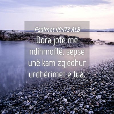 Picture 04 - Psalmet 119:173 ALB - Dora jote më ndihmoftë, sepse unë kam zgjedhur - Bible Verse Picture