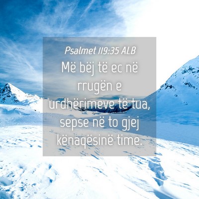 Picture 04 - Psalmet 119:35 ALB - Më bëj të ec në rrugën e urdhërimeve të - Bible Verse Picture