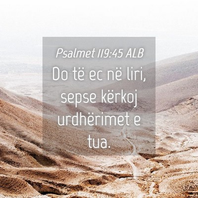 Picture 04 - Psalmet 119:45 ALB - Do të ec në liri, sepse kërkoj urdhërimet e - Bible Verse Picture