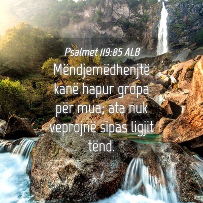 Picture 04 - Psalmet 119:85 ALB - Mëndjemëdhenjtë kanë hapur gropa për mua; - Bible Verse Picture