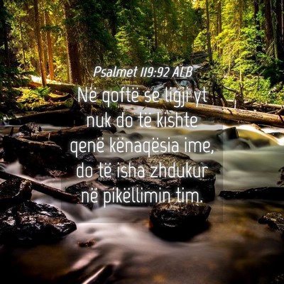 Picture 04 - Psalmet 119:92 ALB - Në qoftë se ligji yt nuk do të kishte qenë - Bible Verse Picture