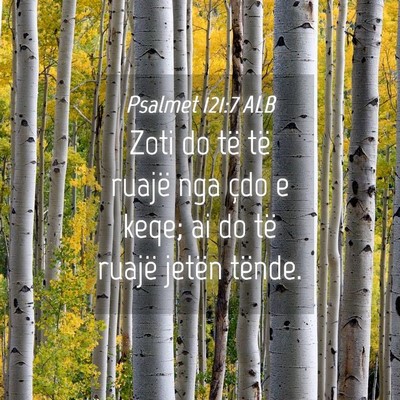 Picture 04 - Psalmet 121:7 ALB - Zoti do të të ruajë nga çdo e keqe; ai do të - Bible Verse Picture