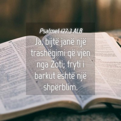 Picture 04 - Psalmet 127:3 ALB - Ja, bijtë janë një trashëgimi që vjen nga - Bible Verse Picture