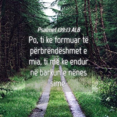 Picture 04 - Psalmet 139:13 ALB - Po, ti ke formuar të përbrëndëshmet e mia, ti - Bible Verse Picture
