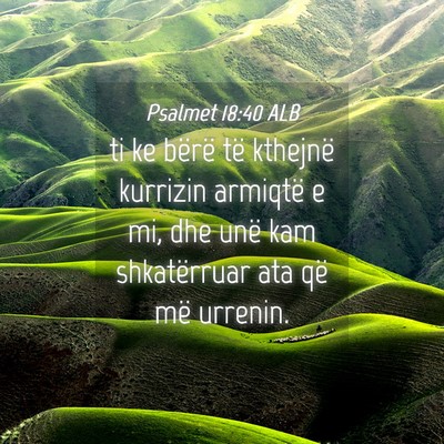 Picture 04 - Psalmet 18:40 ALB - ti ke bërë të kthejnë kurrizin armiqtë e mi, - Bible Verse Picture