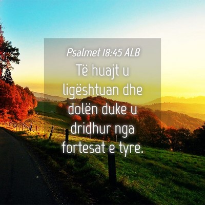 Picture 04 - Psalmet 18:45 ALB - Të huajt u ligështuan dhe dolën duke u dridhur - Bible Verse Picture