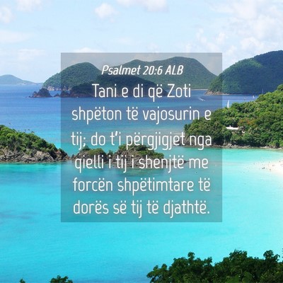 Picture 04 - Psalmet 20:6 ALB - Tani e di që Zoti shpëton të vajosurin e tij; - Bible Verse Picture