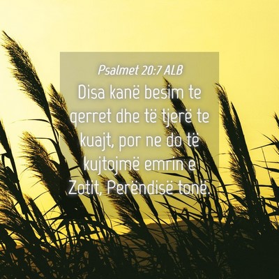 Picture 04 - Psalmet 20:7 ALB - Disa kanë besim te qerret dhe të tjerë te - Bible Verse Picture