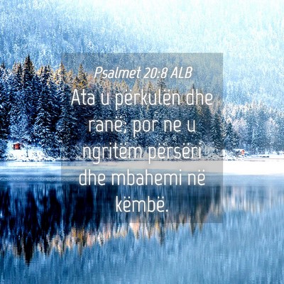 Picture 04 - Psalmet 20:8 ALB - Ata u përkulën dhe ranë; por ne u ngritëm - Bible Verse Picture