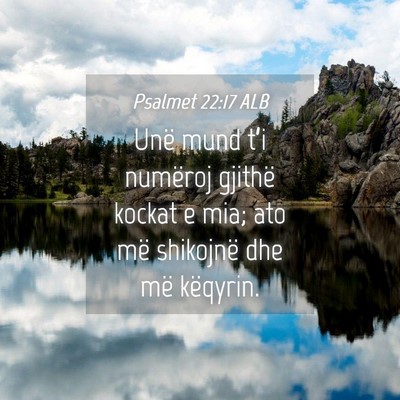 Picture 04 - Psalmet 22:17 ALB - Unë mund t’i numëroj gjithë kockat e mia; - Bible Verse Picture