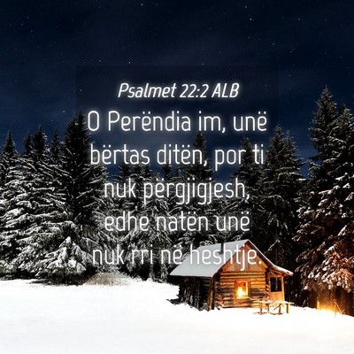 Picture 04 - Psalmet 22:2 ALB - O Perëndia im, unë bërtas ditën, por ti nuk - Bible Verse Picture