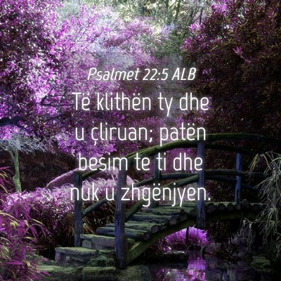 Picture 04 - Psalmet 22:5 ALB - Të klithën ty dhe u çliruan; patën besim te - Bible Verse Picture