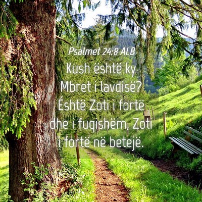 Picture 04 - Psalmet 24:8 ALB - Kush është ky Mbret i lavdisë? Éshtë Zoti i - Bible Verse Picture