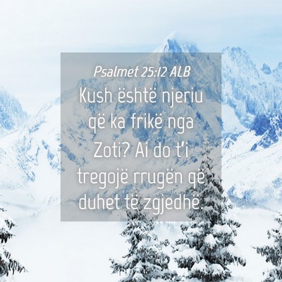 Picture 04 - Psalmet 25:12 ALB - Kush është njeriu që ka frikë nga Zoti? Ai do - Bible Verse Picture