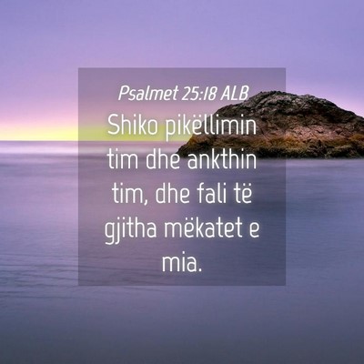 Picture 04 - Psalmet 25:18 ALB - Shiko pikëllimin tim dhe ankthin tim, dhe fali - Bible Verse Picture